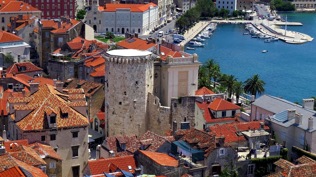 Solar panels on home rooftop with blue sky